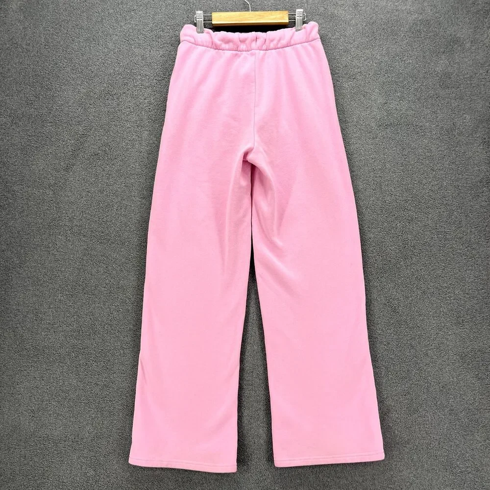 Gilly Hicks Sweatpants Womens XS Pink‎ Wide Leg High Rise Pull On Drawstrings - Picture 2 of 16